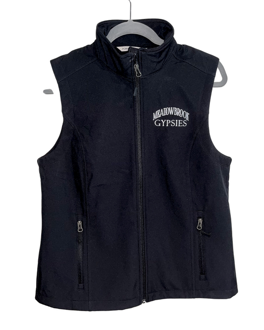 Black Vest with White Embroidery